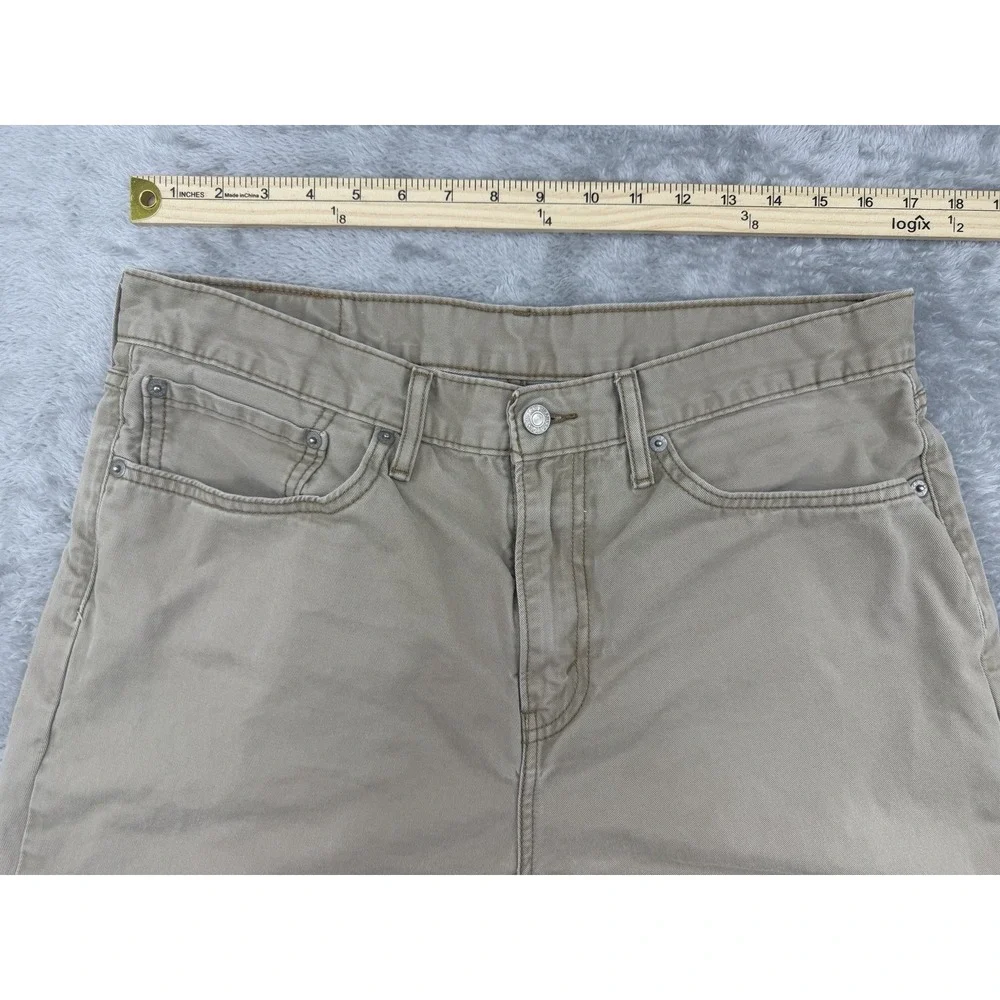 Levi's 508 Jeans Mens 34x34 Khaki Tan Pants Zip Fly Cotton (34x32 Measured)